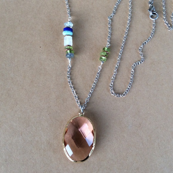 Handcrafted Sundance charm Silver Multi Gemstones Necklace 30”L new - Picture 10 of 16